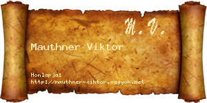 Mauthner Viktor névjegykártya